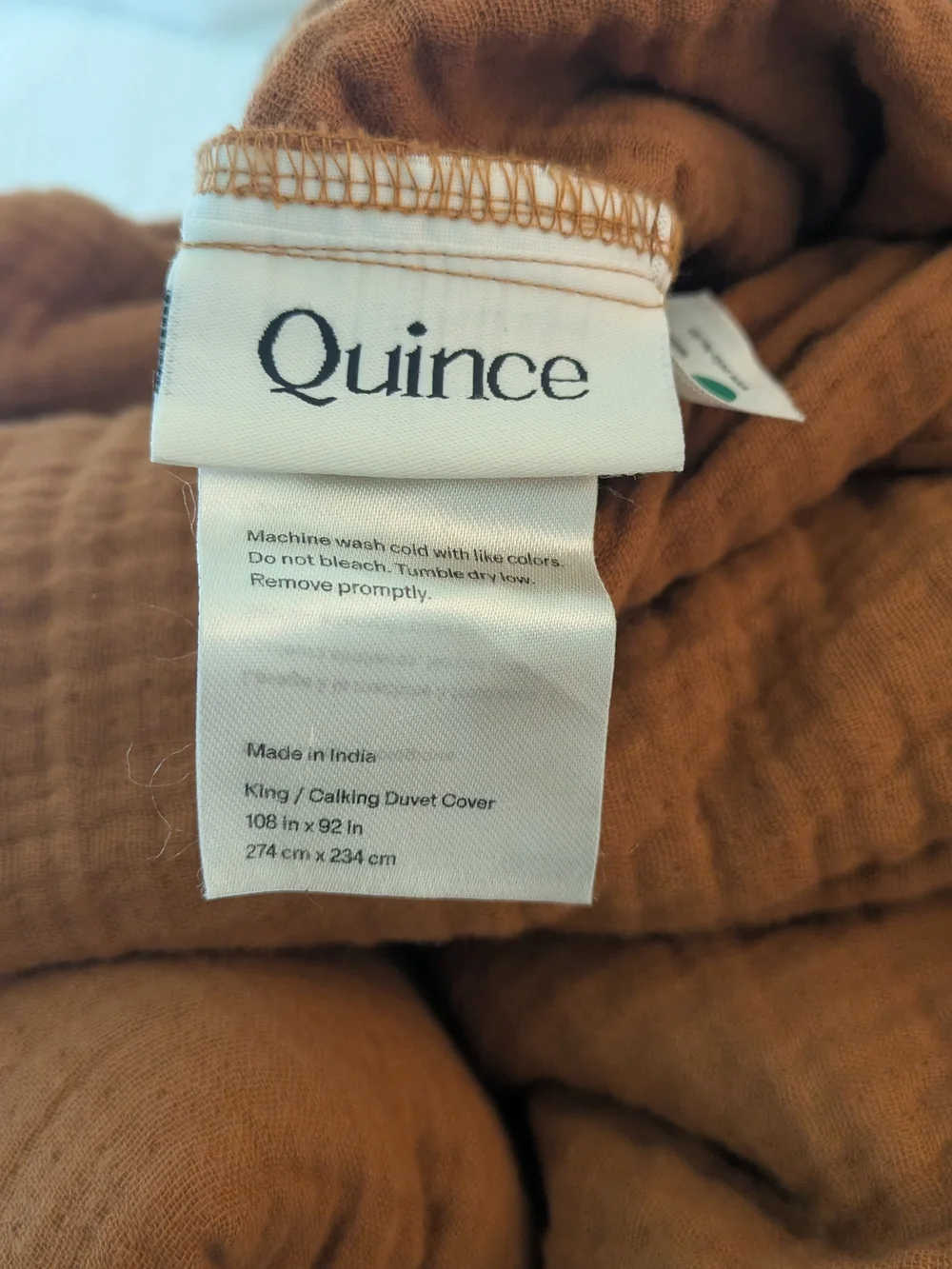 Quince Cotton Gauze Comforter Set in Terracotta King/Cal King